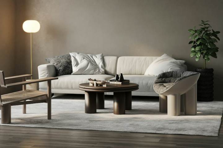 Salon contemporain décoré
