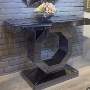 Console d'entrée noire design octogonal