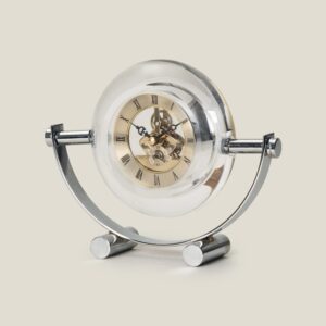 Horloge de table décorative chromée
