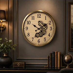 Horloge murale 60 cm – cadre doré