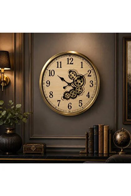 Horloge murale 60 cm – cadre doré
