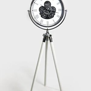 Horloge sur pied trépied 60 cm – blanche