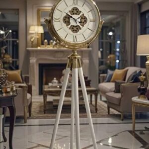 Horloge sur pied trépied 60 cm – dorée