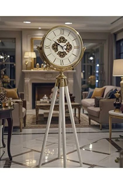 Horloge sur pied trépied 60 cm – dorée