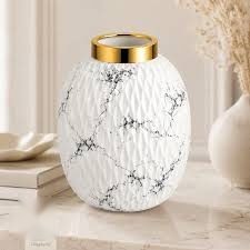 Vase en marbre blanc et noir